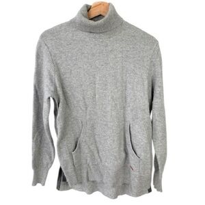 Sweaty Betty Hampstead Wool Cashmere Sweater Long Sleeve Turtleneck Gray Medium
